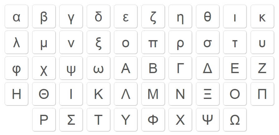 Greek Alphabet Letters ✂️ Copy and 📋