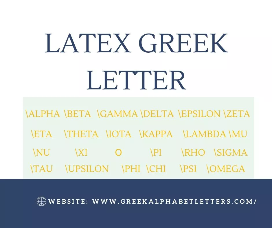 List Of Latex Greek Letters In Text